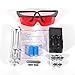 Blue Laser Pointer, 5W 450nm High Power Blue Laser Pointer Visible Beam Pen 5 Heads+Case+Battery+Charger+Goggles (USA Stock)