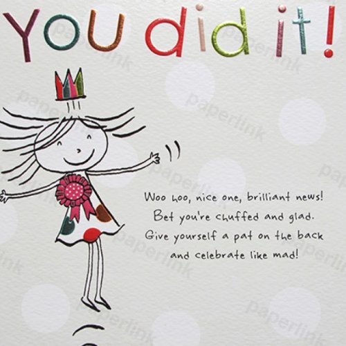 Congratulations Card (PLK7116) You Did It - Embossed Finish