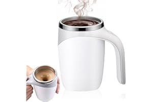 WUSAIRX Automatic Magnetic Stirring Coffee Mug, Upgraded Self Stirring Coffee Mug Spill Proof Leak Proof Travel Coffee Mug, USB Recharge High Speed Rotatable Mixing Cup (white)