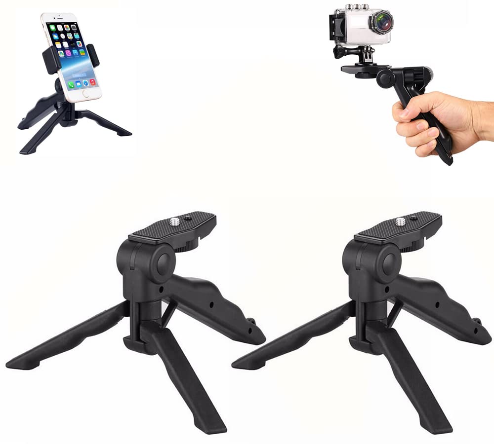 Mini Smartphone Tripod,2 PCS Tripod for Camera Hand Held Stabilizer Handheld Pistol Grip Holder for Filming for Cell Phone Tabletop All Smartphones