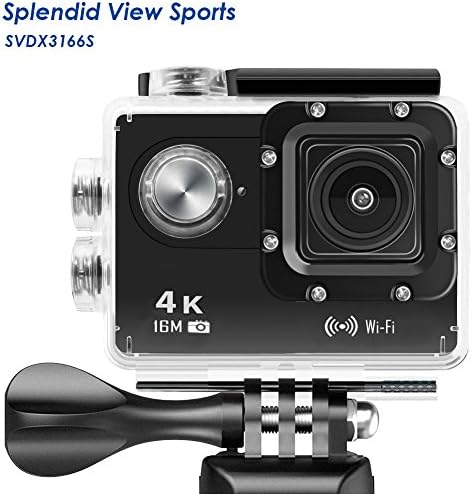WIFI Action Camera, 4k Action Camera with Wifi 30M Waterproof Sports Camera and 2.4G Remote Contral / Rechargeable Batteries/ 170 Degree Wide Angle- Package including All Accessories Kits - Black