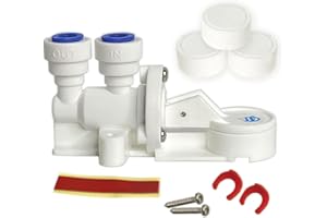FILTRATION WAREHOUSE 1/4", 3/8", or High Flow Leak Stop Valve, Automatic Water Shut Off Valve, Leak Detector, Leak Protection for Reverse Osmosis to Full Flow Under Sink Water Filters (1/4" 1-Pack)