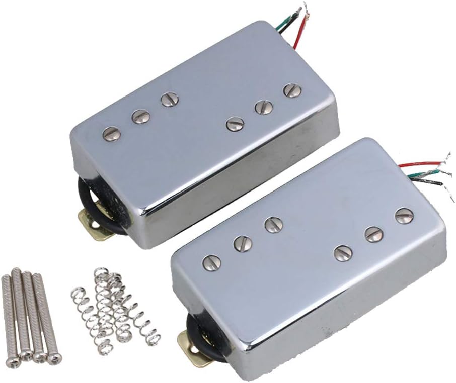 One Pair Set Guitar Pickup Double Coil Pickups Neck and Bridge Set Silver