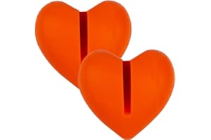 2 PCS Candy Thermometer Holder 1.5x1.4x1'' Heart Orange Silicone Pot Holders with 0.1'' Gap Heat-Resistant Pot Thermometer Ho