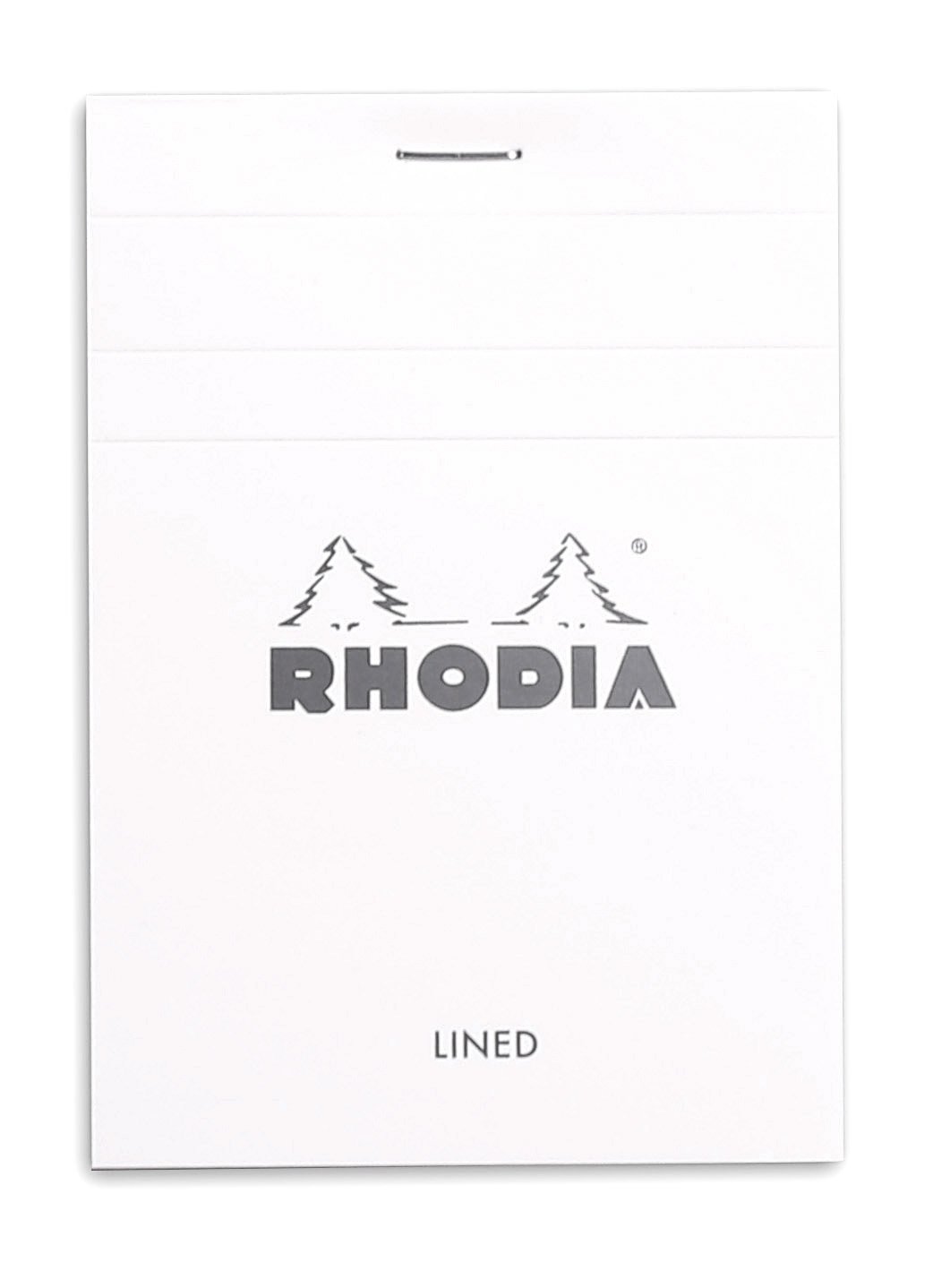 RHODIA 12201C - Stapled Notepad N°12 White - 8.5x12 cm - Small Squares - 80 Detachable Sheets - White Clairefontaine Paper 80 g/m - Soft and Resistant Cover - Basics