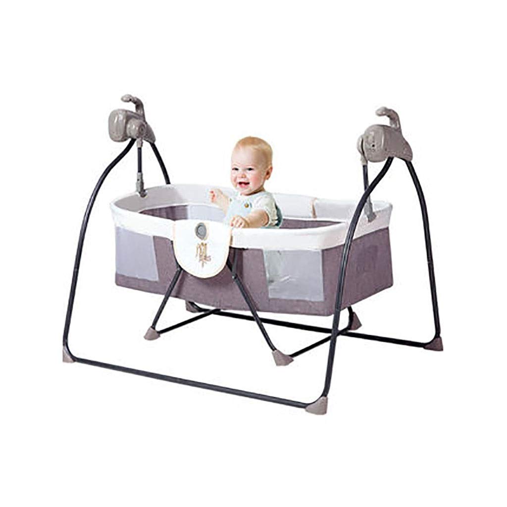 Crib, Multifunctional Electric Cradle Bed Foldable can Move Baby Bed, Suitable for Boys and Girls Ag