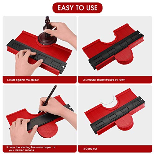 KEGOUU Contour Gauge 10 Inch Profile Gauge Measure Ruler Contour Duplicator for Precise Measurement Tiling Laminate Wood Marking Tool - Thumbnail 5
