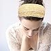 Lace Flower Headband - Lace Hairband Black Flowers Head Wrap Women's Classic Hairband Hair Accessory (Beige Strip)