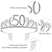 BABEYOND Crystal Birthday Tiara Rhinestone Princess Crown Happy Birthday Crowns Silver Diamante Happy 50th Birthday Tiara Crown (Silver-50th)