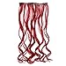 SWACC 7 Pcs Full Head Party Highlights Clip on in Hair Extensions Colored Hair Streak Synthetic Hairpieces (20-Inch Curly, Red)thumb 3