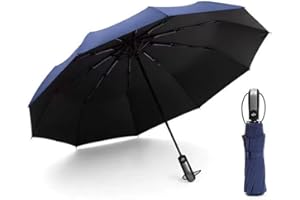 YAMHOHO Automatic umbrella windproof travel umbrella windproof small lightweight sturdy steel shaft mini folding and portable backpack car purse men and women umbrella business solid color umbrella sun umbrella windproof umbrella