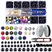 Lava Stone Box Set Kits 8mm Round Loose Chakra Rock Beads and Spacer Beads with Accessories Tools for Essential Oil Yoga Diffuser Meditation Bracelet Jewelry Making (Lava Stone Beads Kit)