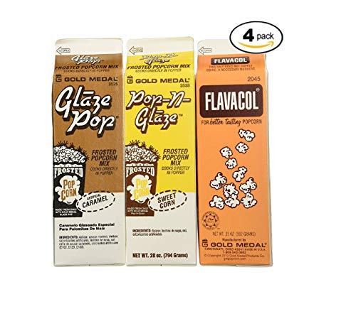 Flavacol Salt and Glaze Pop Flavoring (Variety Pack) (4 Pack)