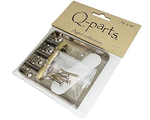 Q-Parts Aged Collection '54 Telecaster Bridge, Brass Saddles, Relic Nickel Finish