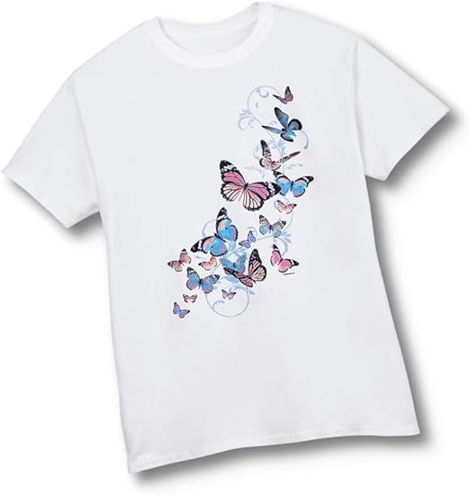 Color Changing Butterflies Accent Short Sleeve T Shirt Changes