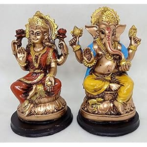 Ethnic Karigari Polyresine Lami Ganesha Showpiece (14 cm X 12 cm X 7 cm)