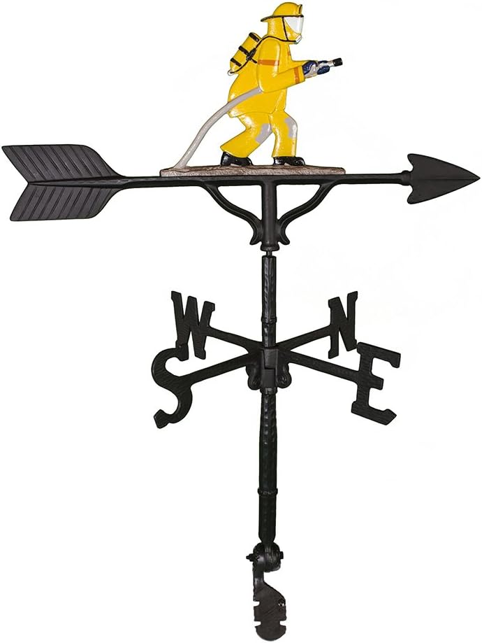 Weathervanes - Montague Metal Products 32-Inch Weathervane with Color Fireman Ornament