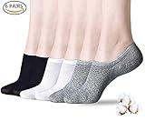 Womens No Show Socks with Antibacterial, Non Slip Flat Boat Line Low Cut Socks ( 6 Packs )