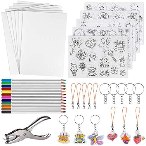Benvo 157 Pcs Heat Shrink Plastic Sheet Kit Shrinky Art Film Paper