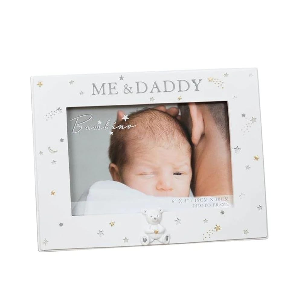 Widdop 6' x 4' - Bambino Resin Daddy & Me Photo Frame, White