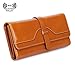 S-ZONE Women's RFID Blocking Real Leather Organizer Wallet Card Holder Clutch