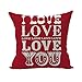Ruideng 4PCS for Lovers Cotton Linen Square Throw Pillow Case Decorative Cushion Cover Pillowcase Cushion Case for Sofa,Bed,Chair,Bedding 18 X 18 Inch (Art love)