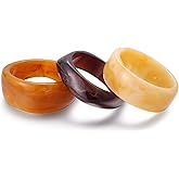 Kvekstio Chunky Resin Bangle Set for Women – 3 Pack Irregular Wide Acrylic Marble Bracelets, Bold Statement Jewelry for Boho Retro Style, Minimalist Stackable Brown Accessories for Mom Wife Daughter