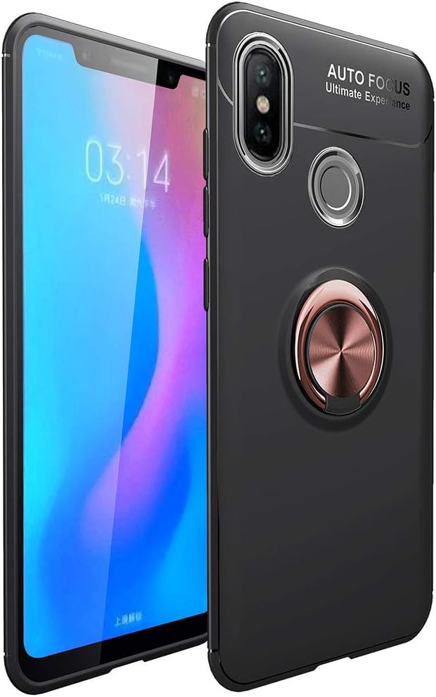 WindCase VIVO Y91 / Y95 Case, 360 Degree Rotating Ring Clip Holder Case (Compatible with Magnetic Car Mount) Resilient TPU Drop Protection Case Cover for VIVO Y91 / Y95 Rose Gold