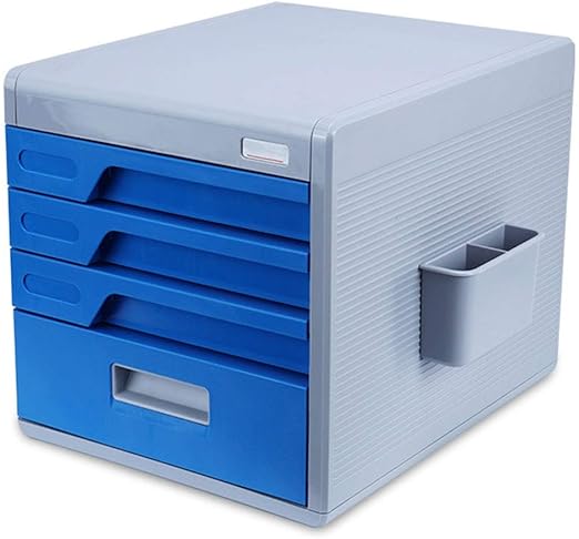 Amazon Com File Cabinet Mobile File Cabinets 4 Drawer Password Lock Plastic Data File Storage Box Cupboard Blue 303827cm Office Supplies Kitchen Dining