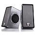 PC Computer USB Powered Speakers w/ 3.5mm AUX Input by GOgroove - SonaVERSE O2 (Black) - 2.0 Channel Dual Passive Bass Woofers, Built-in Volume Dial, Sleek Compact Design Ideal for Desktops & Laptops