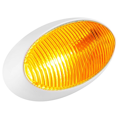 image for Lumitronics RV 12V Oval Porch Utility Light - Clear & Amber Lenses (Wh
