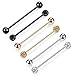 Jstyle 6Pcs 14G Stainless Steel Industrial Barbell Earrings CZ Cartilage Helix Tragus Piercing Body Jewelry