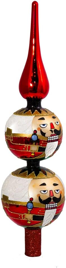 Nutcrackers - Kurt Adler Glass Nutcracker Treetop, 13-Inch