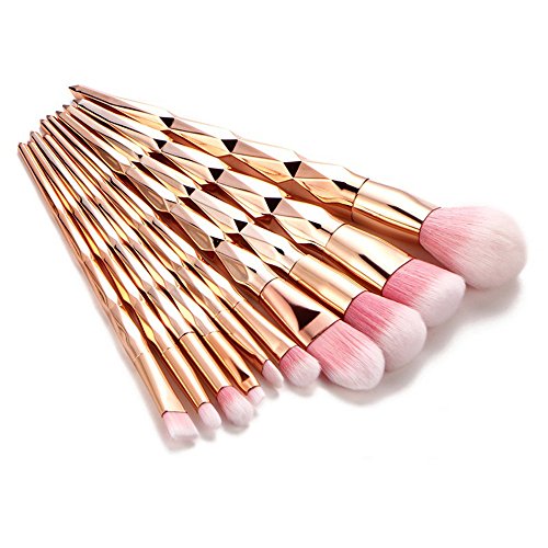 Jeeke Makeup Brushes 11PCS Make Up Foundation Eyebrow Eyeliner Blush Cosmetic Concealer Brushes Set, Cruelty-Free Synthetic Fiber Bristles, Ship from USA - Thumbnail 3