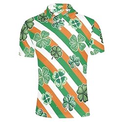 HUGS IDEA St. Patrick'sT-Shirts for Men Clovers