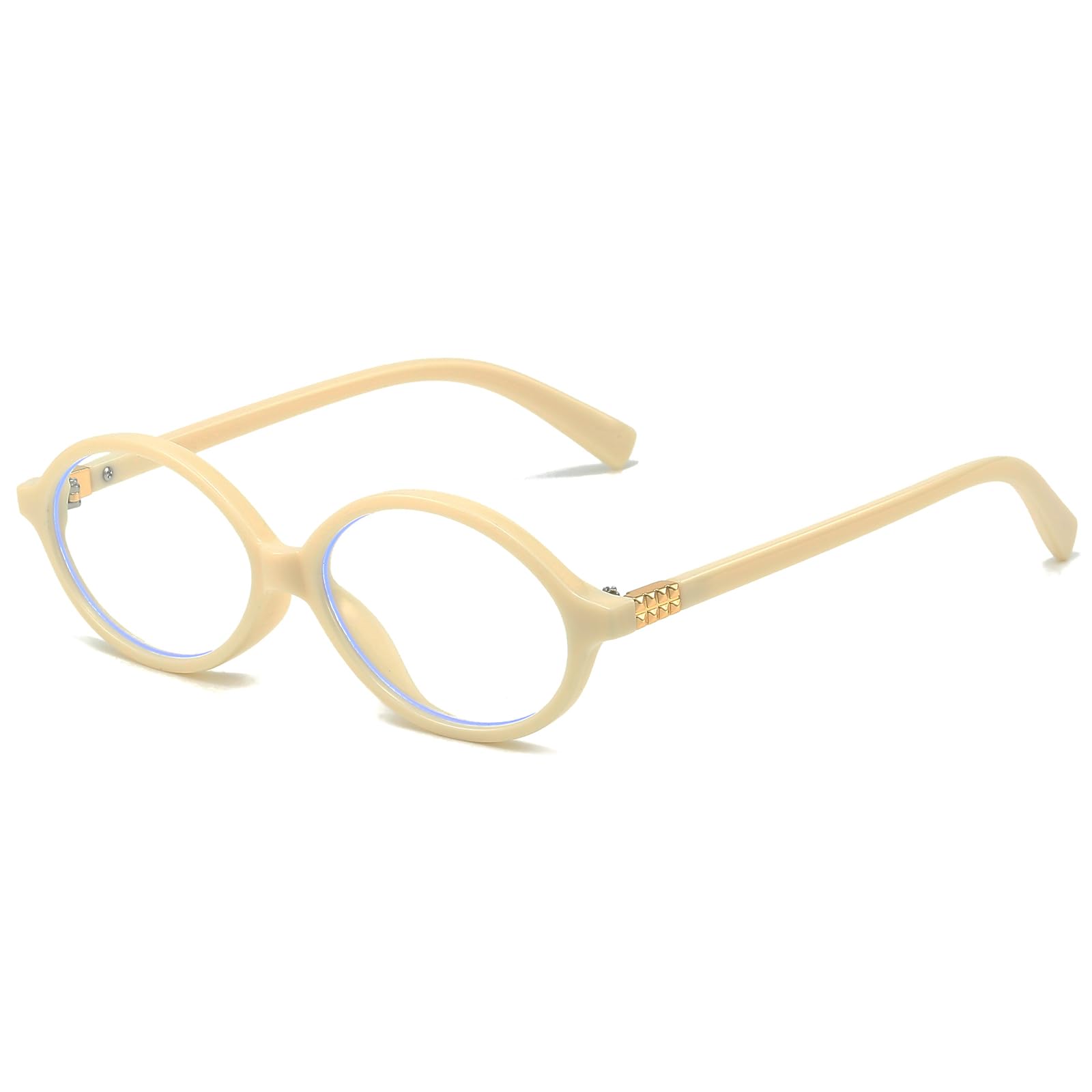 LJCZKA Oval Blue Light Glasses for Women Men Computer Glasses Oval Frame Anti Eyes Strain Headache Unisex for Reading Texting Gaming