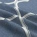 jinchan Curtains Blue Linen Living Room Drapes Light Filtering Moroccan Tile Print Window Treatment for Bedroom Curtain Flax Textured Geometry Lattice Grommet Dining Room 63 Inch Length 2 Panels