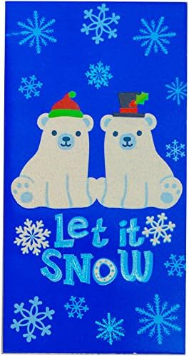 8 Ct. Christmas Gift Card Holders with Envelopes / Christmas Money Card Holder (Glitter/Hot Stamp) (Blue Let It Snow)