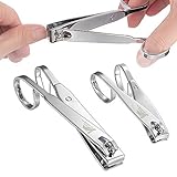 BIGWINNER Nail Clippers, EZ Comfort Grip Nail Clipper, Sharp Stainless Steel Blade Toenail Clippers Set of 2 (Small and Large)