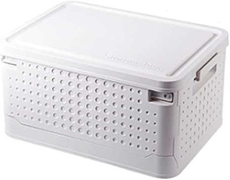 Amazon 折りたたみ収納ボックス コロ付き省スペースコンテナー フタ付き プラスチック 超大容量 積み重ね可能収納ケース 衣類 書類 プラスチック整理ボックス 白 おしゃれ 丈夫 組立簡単 移動可能 1個 収納ケース ボックス オンライン通販