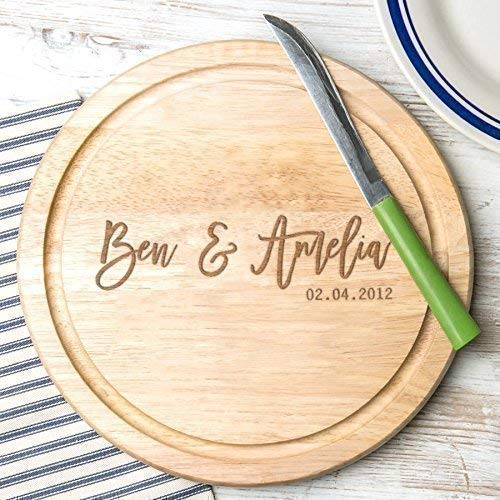 Personalized Slate or Wood Chopping Board/Personalized Charcuterie Board/Large Cheese Board Round/Personalized Housewarming Gifts/Engraved Kitchen Gifts
