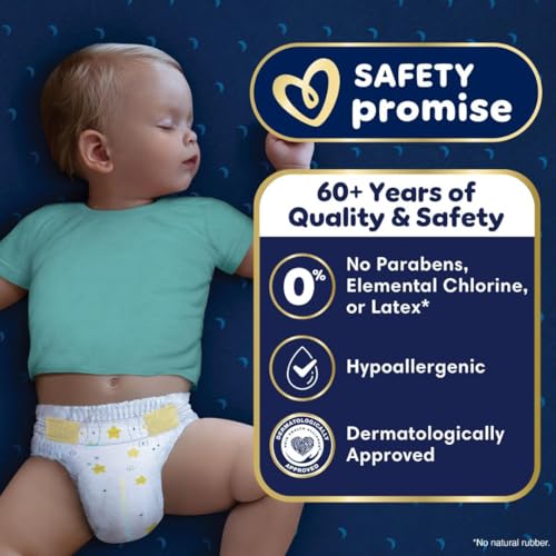PAMPERS ZZZ OVERNIGHT DIAPERS, SIZE 4 (22-37 LBS), 58 COUNT, NIGHTTIME PROTECTION DISPOSABLE BABY DIAPER, NIGHT TIME LEAK AND SKIN PROTECTION
