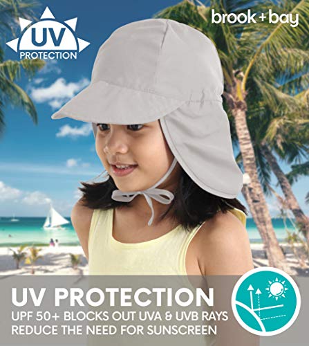 Kids Sun Hat for Boys & Girls - Toddler Beach Bucket Hats with UV Protection - UPF 50 Infant/Baby Flap Swim Cap Gray - Thumbnail 4