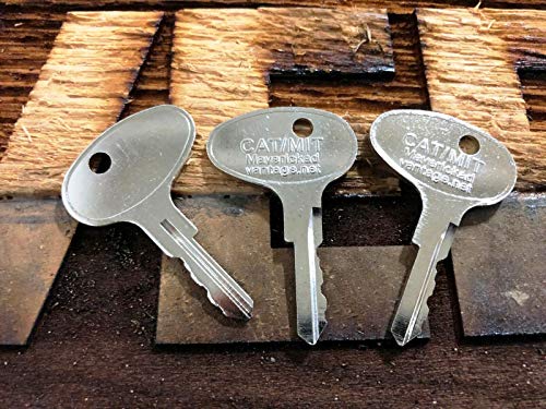 3 Keys CAT/MIT Forklift Key Caterpillar Mitsubishi #123243 - Thumbnail 3