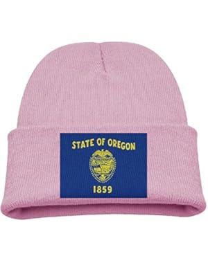Flag Of Oregon Kid's Hats Winter Funny Soft Knit Beanie Cap children Unisex
