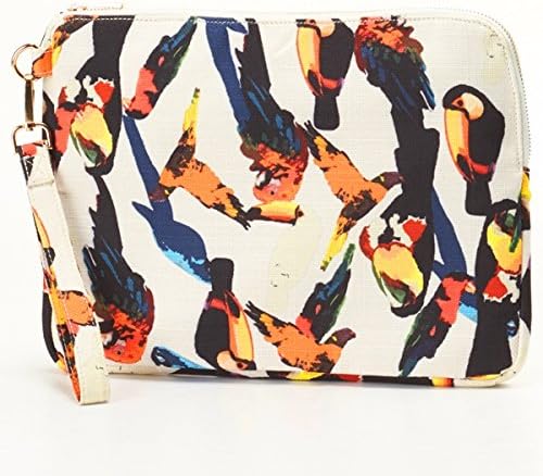 Amazon ムルーア Murua バッグ バード柄クラッチbag M00ホワイト F Murua ムルーア レディースバッグ 財布