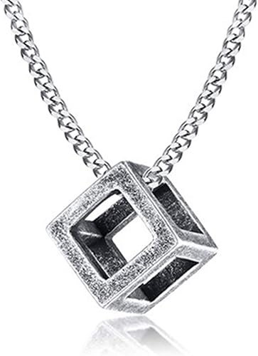 Amazon Cly Style キューブ型 立方体 ペンダント 四角形 スクエア メンズ ネックレス ファッション アクセサリー ご褒美 プレゼント ステンレス 金属アレルギー対応 シルバー ゴールド アンティークシルバー ネックレス 通販