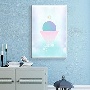 Floating Framed Canvas Wall Art for Living Room, Bedroom Abstract Geometric Colorful Painting Canvas Prints for Home Decoration Ready to Hang - 16x24 inches