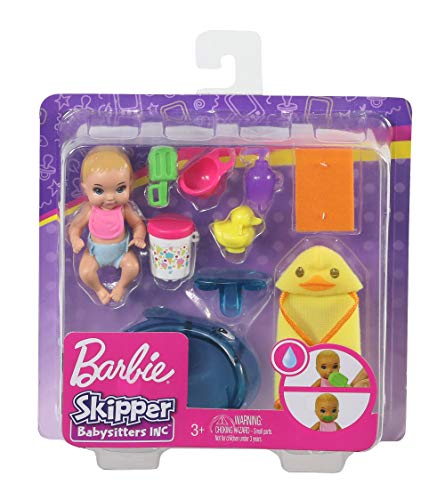 Barbie GHV84 - Skipper Babysitters Inc. Badezeit Spielset, Baby Puppe mit Farbwechselfunktion, Badewanne und Zubehör, Spielzeug ab 3 Jahren, Multi – Bild 7