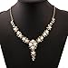 HuntGold Women Fashion Pearls Rhinestone V-shape Clavicle Chain Choker Necklace Neckchain